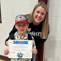  Wyatt Conyers with teacher Erica Temple